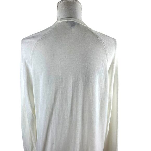 Eileen Fisher White Embellished Open Cardigan - Picture 5 of 12